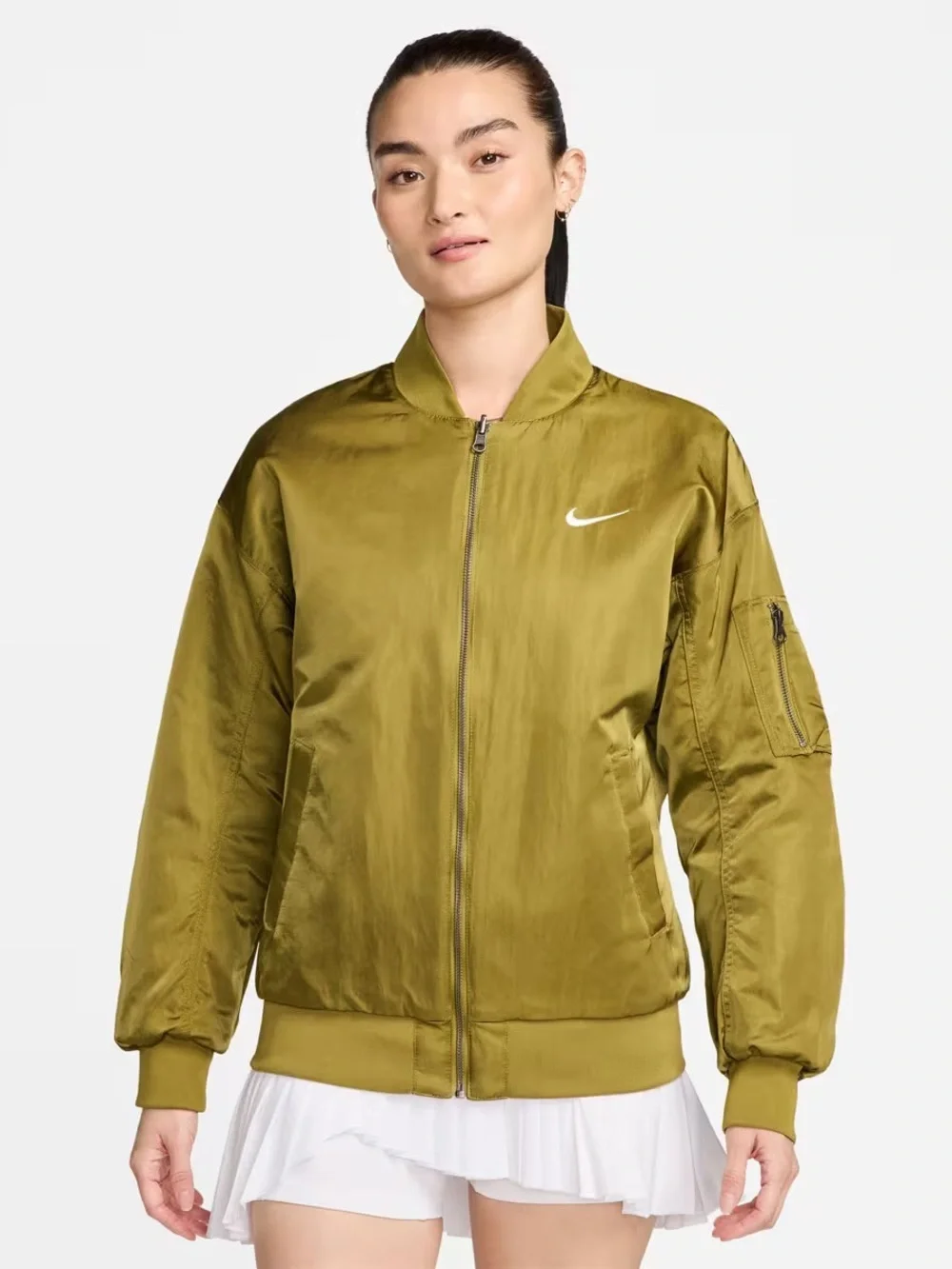 Nike Olive Green Bomber Jacket reversible XS